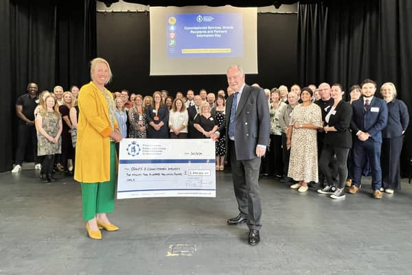 Police and Crime Commissioner Philip Seccombe and Deputy Police and Crime Commissioner Emma Daniell with representatives of the many funded projects. Picture supplied.