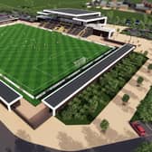 A computer generated image of Leamington FC's new stadium. Picture courtesy of Leamington FC.