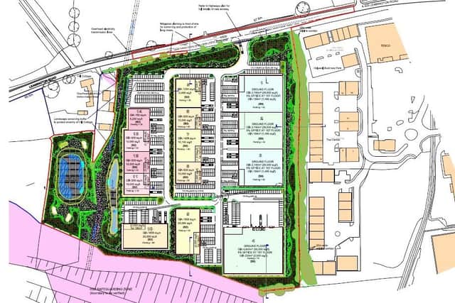 A masterplan of the proposed commercial and employment site in Southam. Picture submitted.