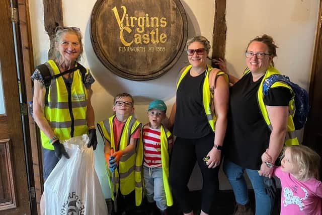 Members of staff from The Virgins and Castle in Kenilworth took part in the litter pick. Photo supplied