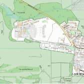 Extract from the WDC website - the areas in white on the Woodcote Estate have been stripped of Green Belt status. Courtesy of Warwick District Council.