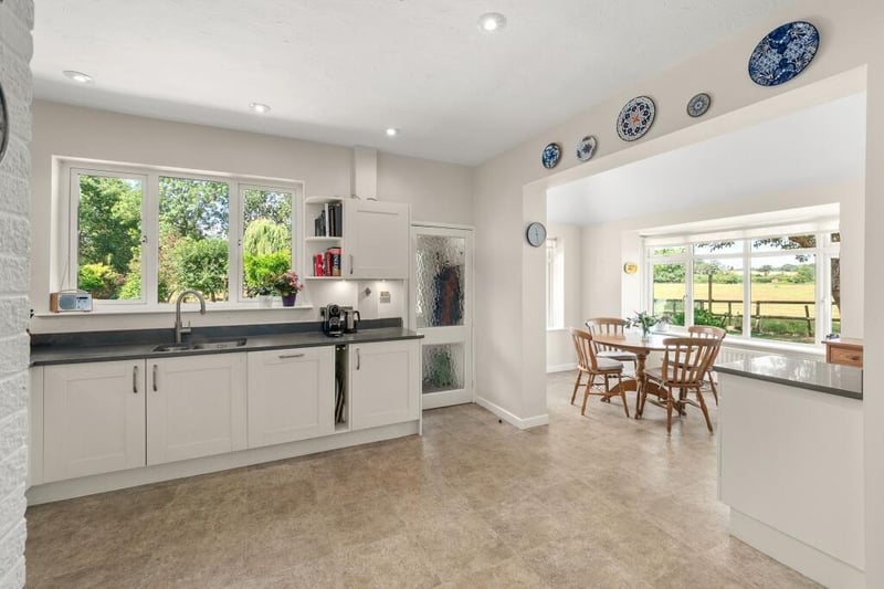 The kitchen leading to the breakfast room.