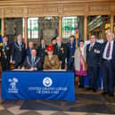 Warwickshire Freemasons recently signed the Armed Forces Covenant.  Philip Hall, Provincial Grandmaster and Lt. Col Samantha Brettell from HQ West Midlands, who signed on behalf of the MoD in the Regimental Chapel of the Royal Warwickshire Regiment in the Collegiate Church of St Mary in Warwick. Photo by Mike Baker