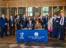 Warwickshire Freemasons recently signed the Armed Forces Covenant.  Philip Hall, Provincial Grandmaster and Lt. Col Samantha Brettell from HQ West Midlands, who signed on behalf of the MoD in the Regimental Chapel of the Royal Warwickshire Regiment in the Collegiate Church of St Mary in Warwick. Photo by Mike Baker