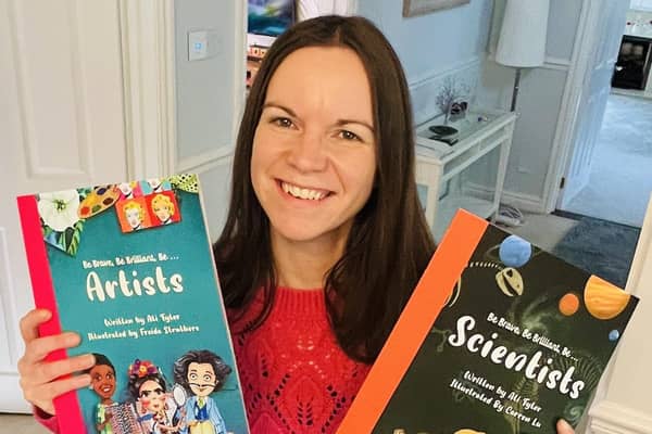 Kenilworth author Ali Tyler with her two Be Brave, Be Brilliant, Be books .