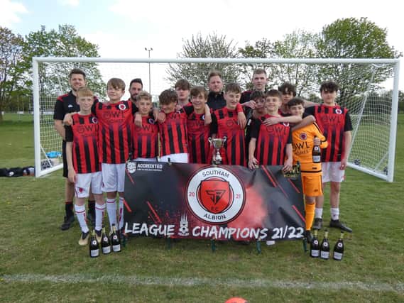 Southam Albion Under 14s won their Coventry & Warwickshire Youth League division in their debut season