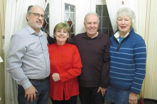 Graham and Sheila Townsend are pictured with Iain and Michelle Cockburn - they have worked together to make the community coffee club a reality.