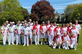 Royal Leamington Spa bowlers and the English Deaf Lawn Bowls Association team