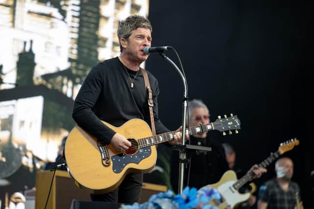 Noel Gallagher’s High Flying Birds on stage at Warwick Castle on Sunday, July 21. Photo by David Jackson.