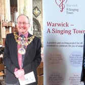 Warwick Mayor Cllr Dave Skinner with Rotarian Alan Bailey