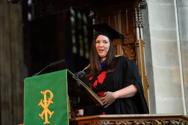 For each ceremony, one student had the opportunity to give the student vote of thanks address, with Leanna Caan, Early Years, Childhood and Education Studies graduate at Royal Leamington Spa College, speaking on behalf of her fellow students. Photo supplied