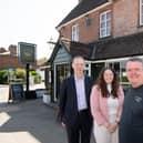 Pictured (left to right): Russell Grant (Chamber), Hayley Lineker (Warwickshire County Council), Mark Peggram (The Crown), Councillor Tim Sinclair (Warwickshire County Council). Photo supplied