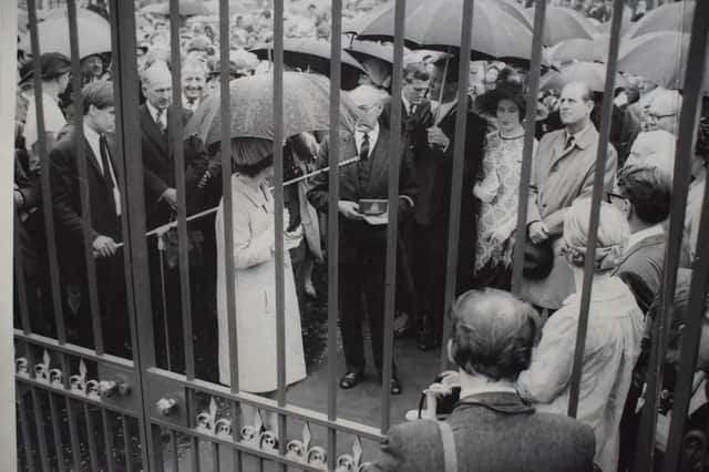 The Queen and Prince Philip at the Queen Elizabeth Gates