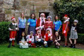 The cast of ‘The Festive Elves & The Shoemakers’ with Donna Bothamley from show sponsors Blythe Liggins Solicitors