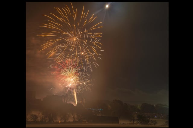 Fireworks with Kenilworth Castle in the background