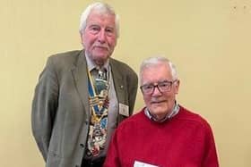 President Alan Bailey with John Armstrong, Chair of Warwick & Leamington Parkinson’s Group