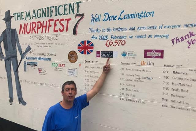 Murphy's Bar owner Kevin Murphy has had a mural painted outside the bar to thank all of those who support the seventh annual Murphfest fundraising event. Picture supplied.