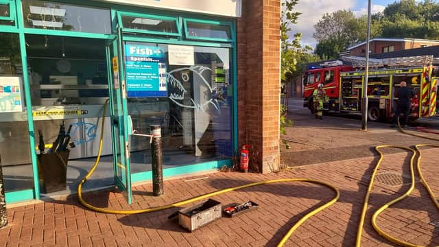 Fire crews at the scene of the blaze at Fish Plus.