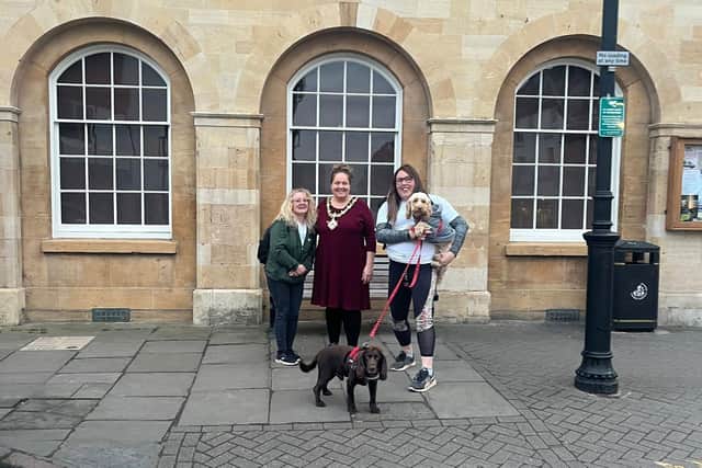 Rachael Stevens with the Mayor of Stratford, Cllr Gill Cleeve, and Alex Pearson. Photo supplied