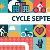 Residents and businesses in Warwickshire are being encouraged to get cycling and sign-up to a month long initiative. Graphic supplied by Warwickshire County Council