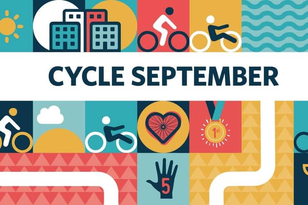 Residents and businesses in Warwickshire are being encouraged to get cycling and sign-up to a month long initiative. Graphic supplied by Warwickshire County Council