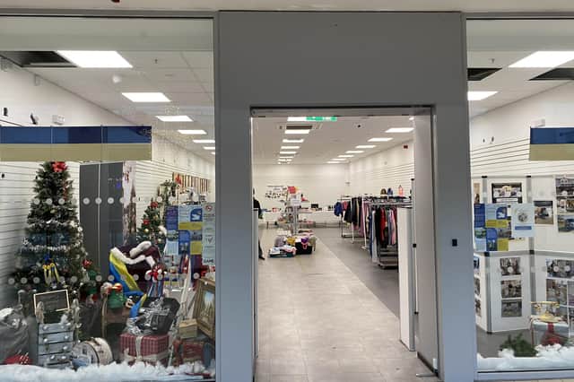 The Aid for Ukraine Shop at The Royal Priors shopping centre in Leamington