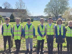 Children get ready to work on parking issues.