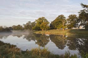 Autumnal morning in the garden at Charlecote Park, Warwickshire
