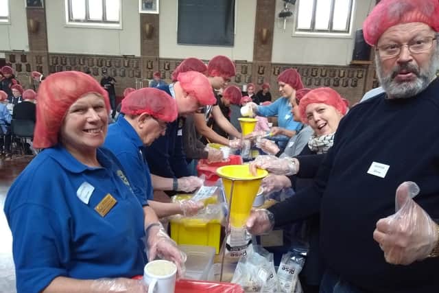 The last food packing event in 2019 when 30,000 meals were packed and 369 kilos of food was donated to Trussell Trust. Photo supplied