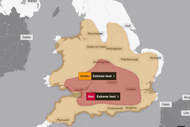 Red and amber weather warnings issued for Warwickshire as the heat ...