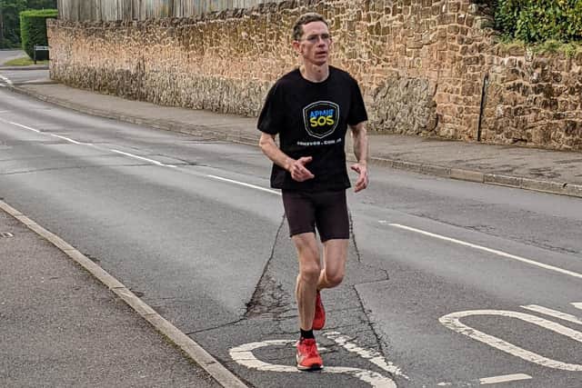 Connor Carson of Kenilworth Runners is running the equivalent distance of 300 miles from Kyiv to Kharkiv to raise money for Army SOS Ukraine (АРМІЯ SOS). Picture submitted.