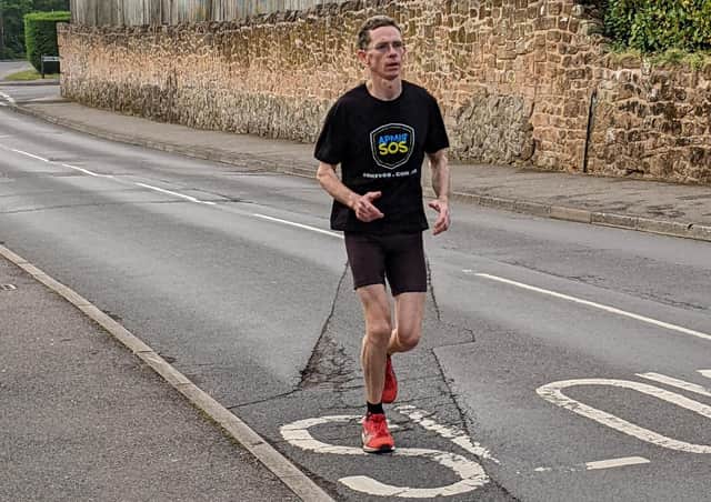 Connor Carson of Kenilworth Runners is running the equivalent distance of 300 miles from Kyiv to Kharkiv to raise money for Army SOS Ukraine (АРМІЯ SOS). Picture submitted.