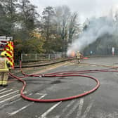 Firefighters were called to deal with an alight substation.
