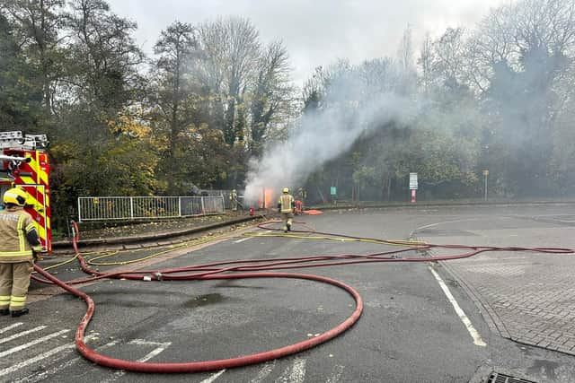 Firefighters were called to deal with an alight substation.