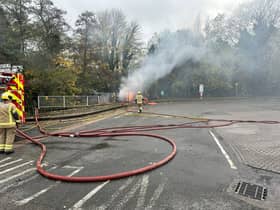 Firefighters were called to deal with an alight substation.
