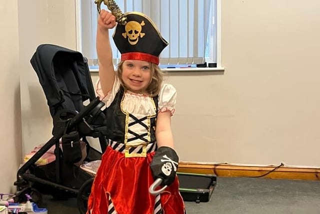 Eleanor, 3, is a colourful young pirate.
