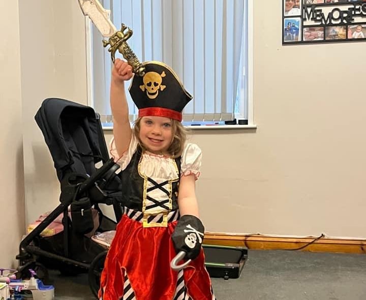 Eleanor, 3, is a colourful young pirate.