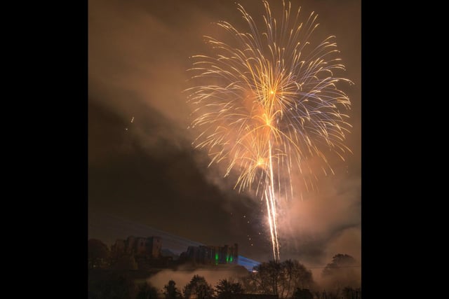The fireworks with Kenilworth Castle in the background. Photo by Steven Barnett