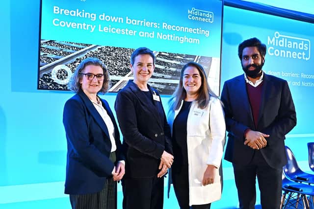 From left to right: Jodie Gosling MP, Mary Creagh MP, Midlands Connect CEO Maria Machancoses and MP Jeevun Sandher
