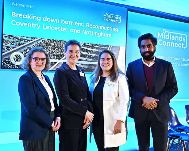 From left to right: Jodie Gosling MP, Mary Creagh MP, Midlands Connect CEO Maria Machancoses and MP Jeevun Sandher
