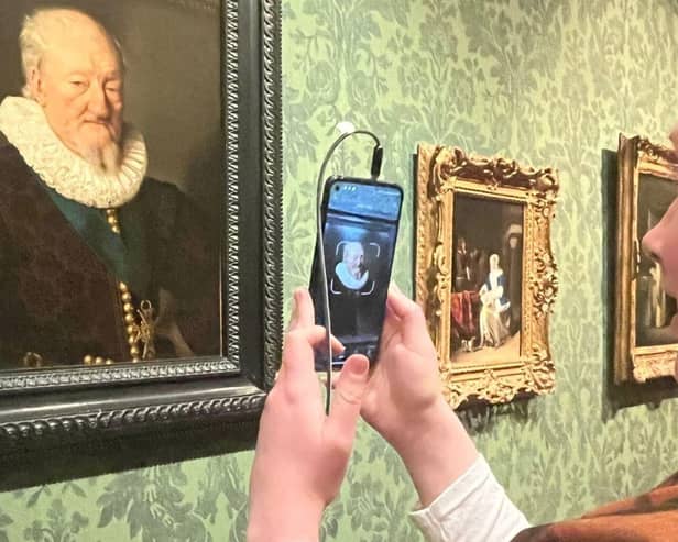 Smartify app in use in the picture gallery at Upton House and Gardens.