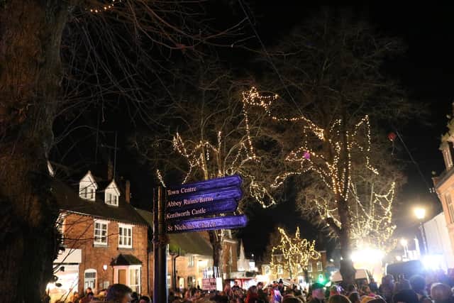 Kenilworth High Street Christmas lights. Photo supplied by Warwick District Council