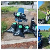 Volunteers cleaning up areas in Leamington and Warwick found a sex doll among several items flytipped. Photo by Leam Trash Friends