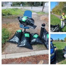 Volunteers cleaning up areas in Leamington and Warwick found a sex doll among several items flytipped. Photo by Leam Trash Friends