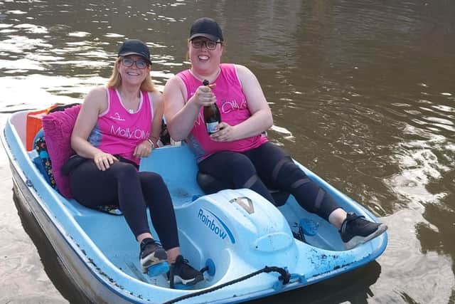 Emma Brayne and Alex Pearson after they completed their challenged. Photo supplied