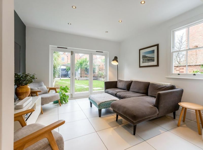 The end section of the kitchen/dining area which overlooks the garden. Photo by Fine and Country