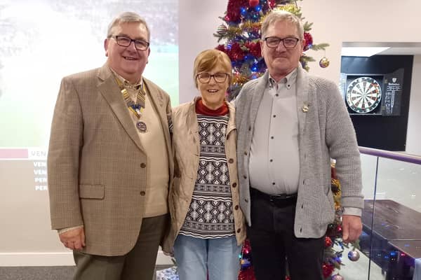 From left to right: The Rotary Club of Lutterworth president Roger Rose with his wife Jackie and Ivan Walters (president of the Lutterworth Club).