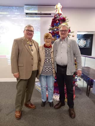 From left to right: The Rotary Club of Lutterworth president Roger Rose with his wife Jackie and Ivan Walters (president of the Lutterworth Club).
