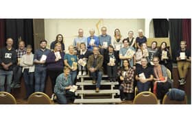 Anton Lesser (centre) has become the new patron of the Kineton Amateur Dramatics Society.