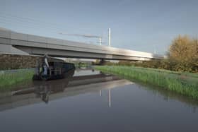 The final design image of the HS2 bridge near Banbury.